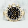 Rolex Daytona Half Gold 116503 Black w 8 Point Diamond Dial