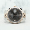 Rolex Datejust 36mm Jubilee Half Rose Gold 126231 Slate w Roman VI IX Diamonds Dial