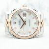 Rolex Datejust 41mm Jubilee Half Rose Gold 126331 MOP w 10 Point Diamonds Dial