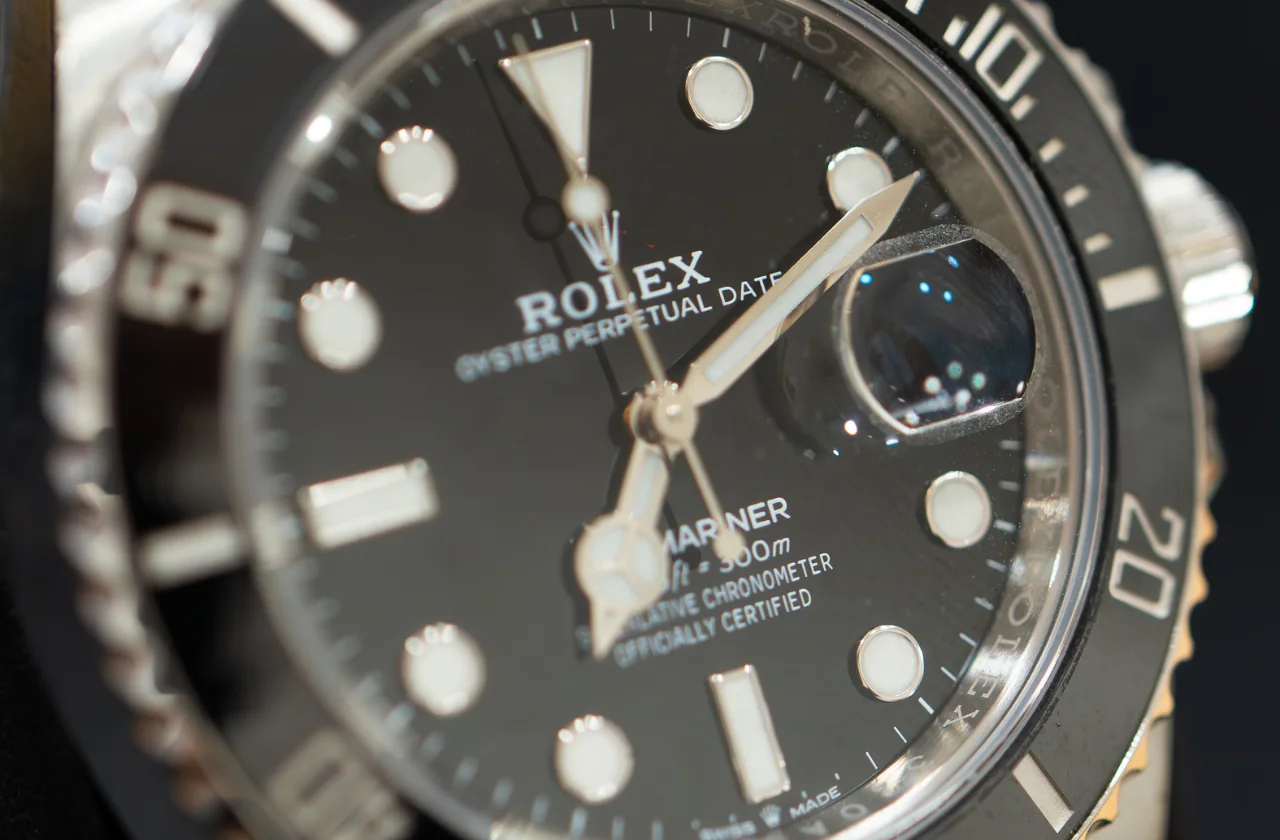 rolex watch with watch protection film installed